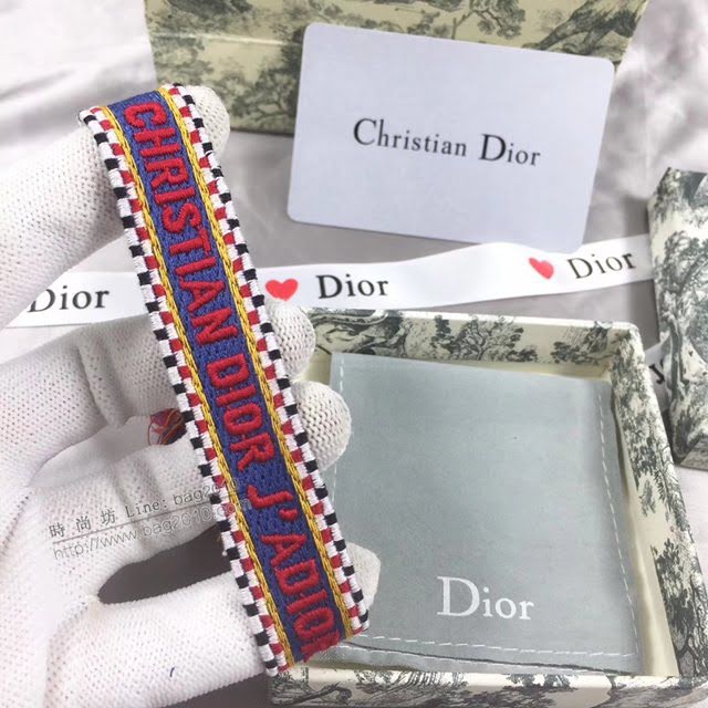 Dior飾品 迪奧經典熱銷款刺繡針織手環 迪奧DIOR編織伸縮流蘇手繩  zgd1225